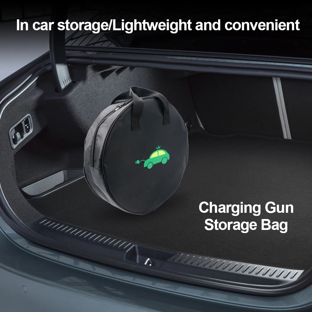 Car Cable Organizer - Borsa portaoggetti rotonda resistente per cavi