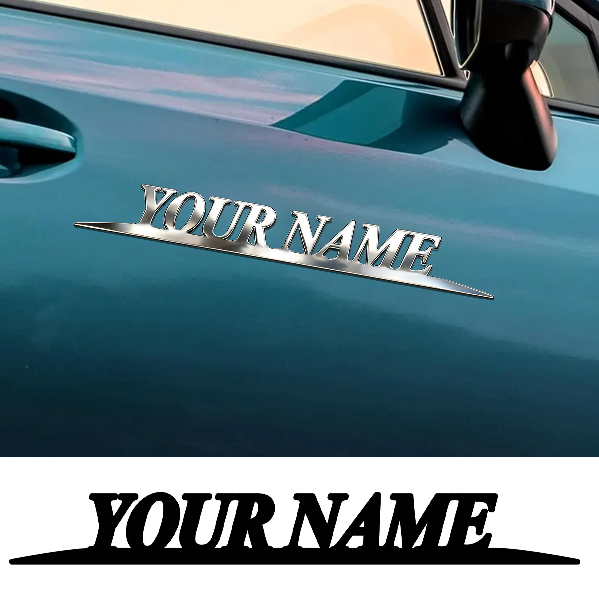 Car Accessories Name - Adesivi in metallo alla moda con